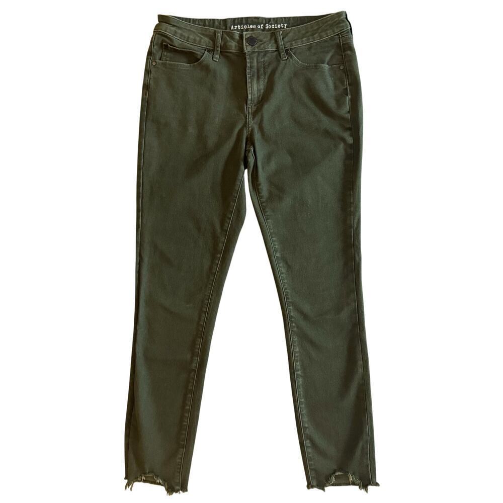 Articles‎ of Society Pants Women's Size 29 Green Ankle Skinny Soft Fray hem